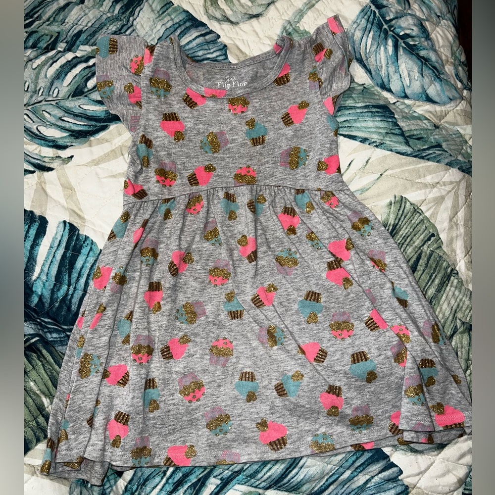 Girls Short Sleeve Cupcake Dress